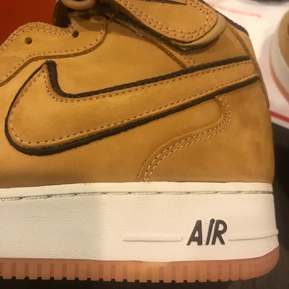 Nike Air Force 1 Mid WP Wheat Flax Shoes Sz 9.5 - Picture 5 of 10